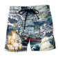 Dove Wave Ocean Peace Beach Shorts Print Detail For Beach Activities And Vacation Wear