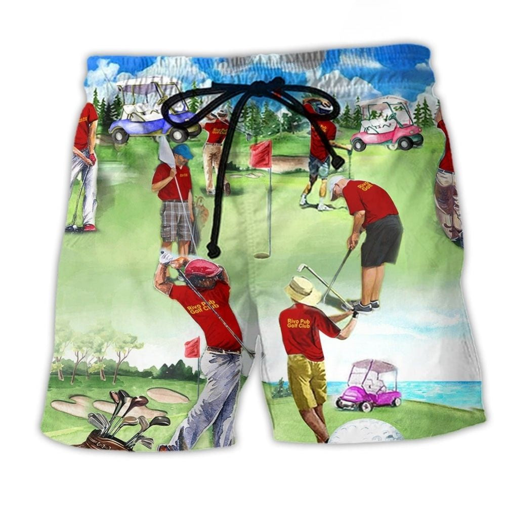 Golf Player Blue Sky Beach Shorts For Relaxed Shoreline Days And Warm Weather Wardrobe