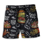 Burger House Food Lover Beach Shorts Print View For Coastal Escapes And Casual Outings