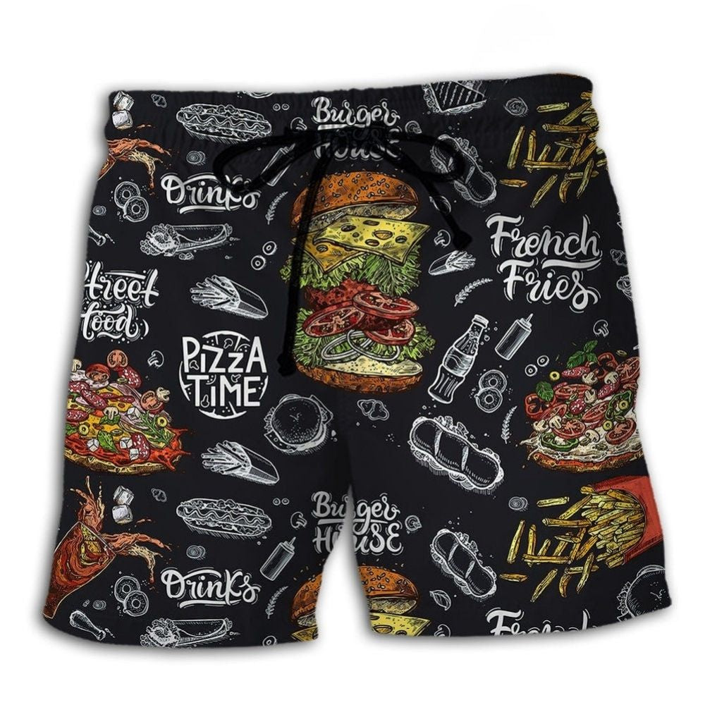 Burger House Food Lover Beach Shorts Print View For Coastal Escapes And Casual Outings