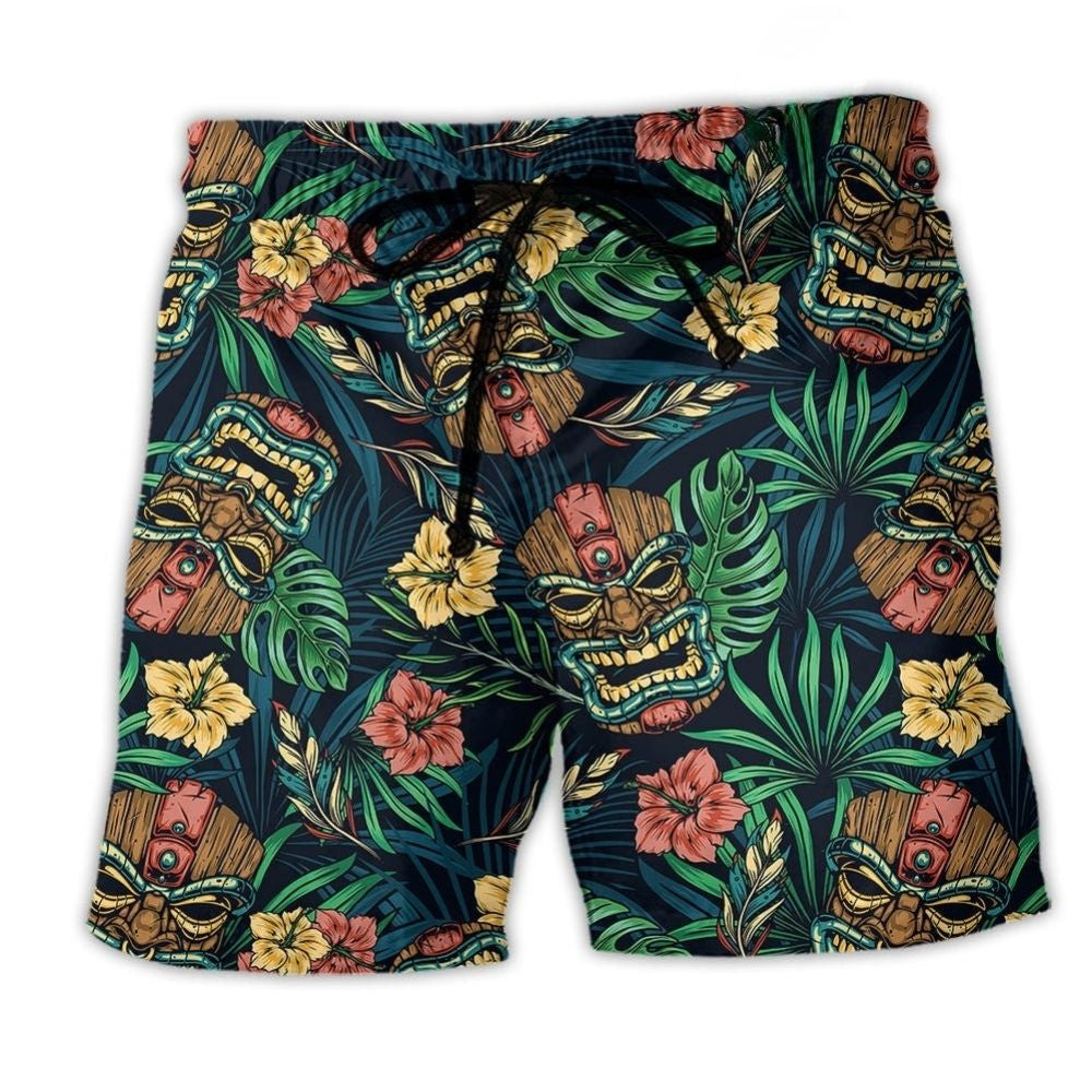 Tiki Hawaii Green Beach Shorts For Relaxed Shoreline Days And Thoughtful Gift Giving