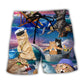 Cute Fishing Cat Beach Shorts For Tropical Getaways And Weekend Adventures