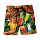 BBQ Cocktail Party Tropical Leaf Beach Shorts For Relaxed Shoreline Days And Thoughtful Gift Giving
