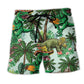 Dinosaur Lover Vibrant Beach Shorts Pattern View For Relaxed Vacation Styling