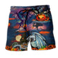 Halloween Dragon Treasure Guardian Beach Shorts For Outdoor Adventures And Distinctive Seasonal Style