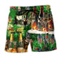 Wine Lover Green Beach Shorts For Cookouts And Relaxed Summer Gatherings