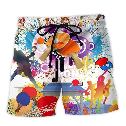 Table Tennis Is My Therapy Sport Beach Shorts Graphic Detail For Resort Trips And Casual Outings