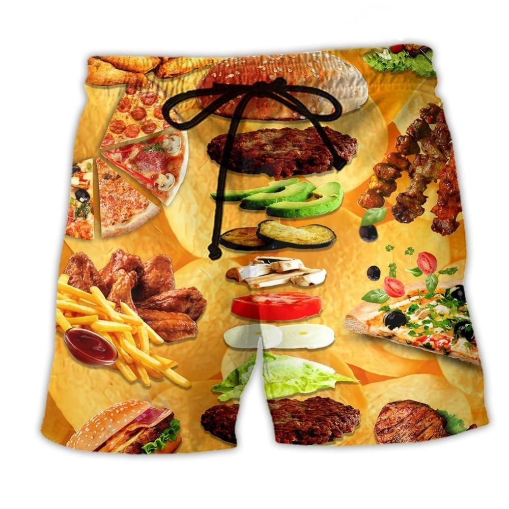 Fast Food Delicious Beach Shorts For Beach Days And Memorable Gift Ideas
