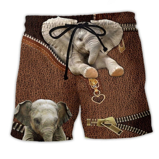 Elephant Leather Texture Bold Beach Shorts For Beach Trips And Relaxed Vacation Styling