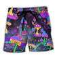Hippie Mushroom Free Spirit Beach Shorts Design View For Poolside Relaxation And Holiday Trips