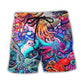 Colorful Octopus Lover Creative Beach Shorts Pattern View For Resort Days And Outdoor Activities