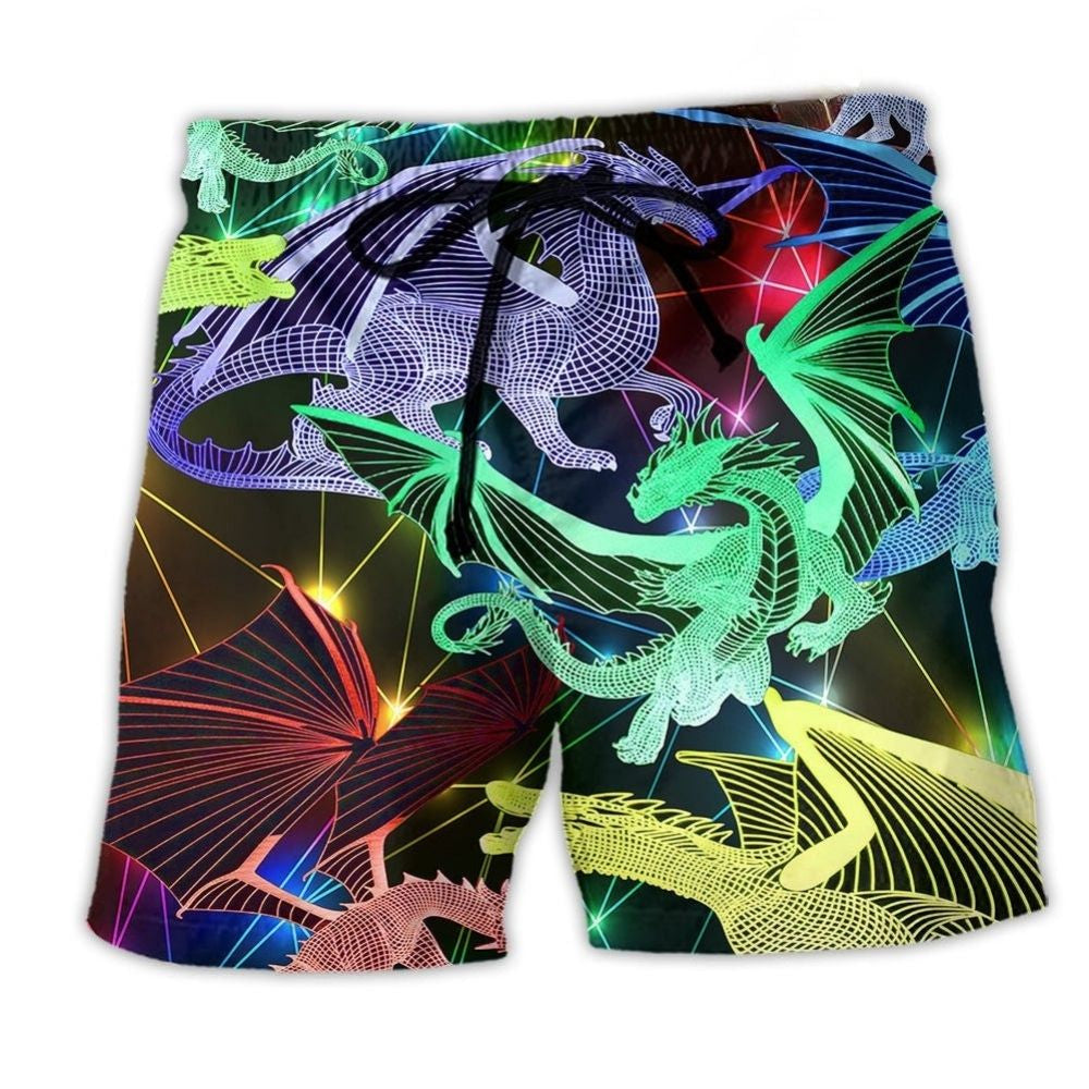Neon Dragon Beach Shorts For Resort Days And Laid Back Daily Wear