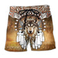 Southwestern Wolf King Feather Beach Shorts For Vacation Travel And Bright Summer Outfits