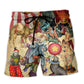 Circus Warning Funny Vintage Beach Shorts For Sunny Holidays And Comfortable Daily Styling