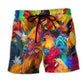 Rooster Farm Beach Shorts For Holiday Cruises And Comfortable Resort Style