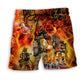 Firefighter Danger Courage Beach Shorts Print View For Coastal Escapes And Casual Outings
