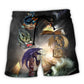 Dragon And Book Fantasy Reading Beach Shorts Pattern View For Vacation Travel And Outdoor Fun