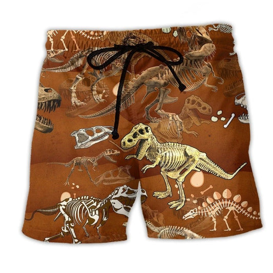 T-Rex Dinosaur Skull Beach Shorts For Outdoor Adventures And Distinctive Seasonal Style