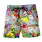 Farm Family With Fruit Cheerful Beach Shorts Design View For Summer Events And Coastal Getaways