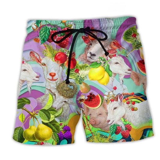 Farm Family With Fruit Cheerful Beach Shorts Design View For Summer Events And Coastal Getaways