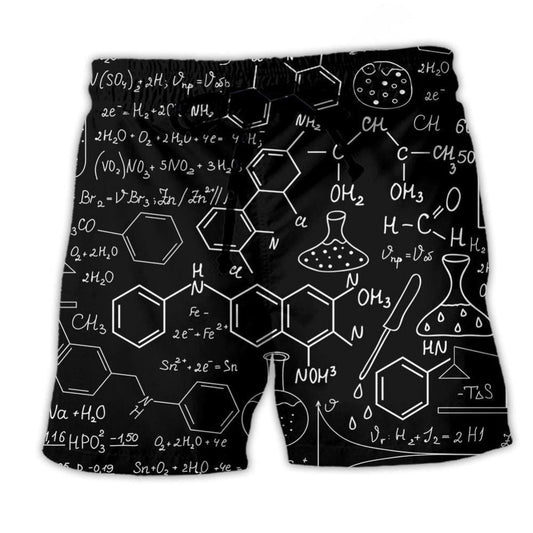 Chemistry Minimal Black Beach Shorts For Outdoor Adventures And Bright Summer Outfits
