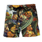 Halloween Seasonal Beach Shorts For Coastal Road Trips And Relaxed Casual Style