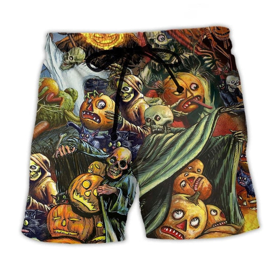 Halloween Seasonal Beach Shorts For Coastal Road Trips And Relaxed Casual Style