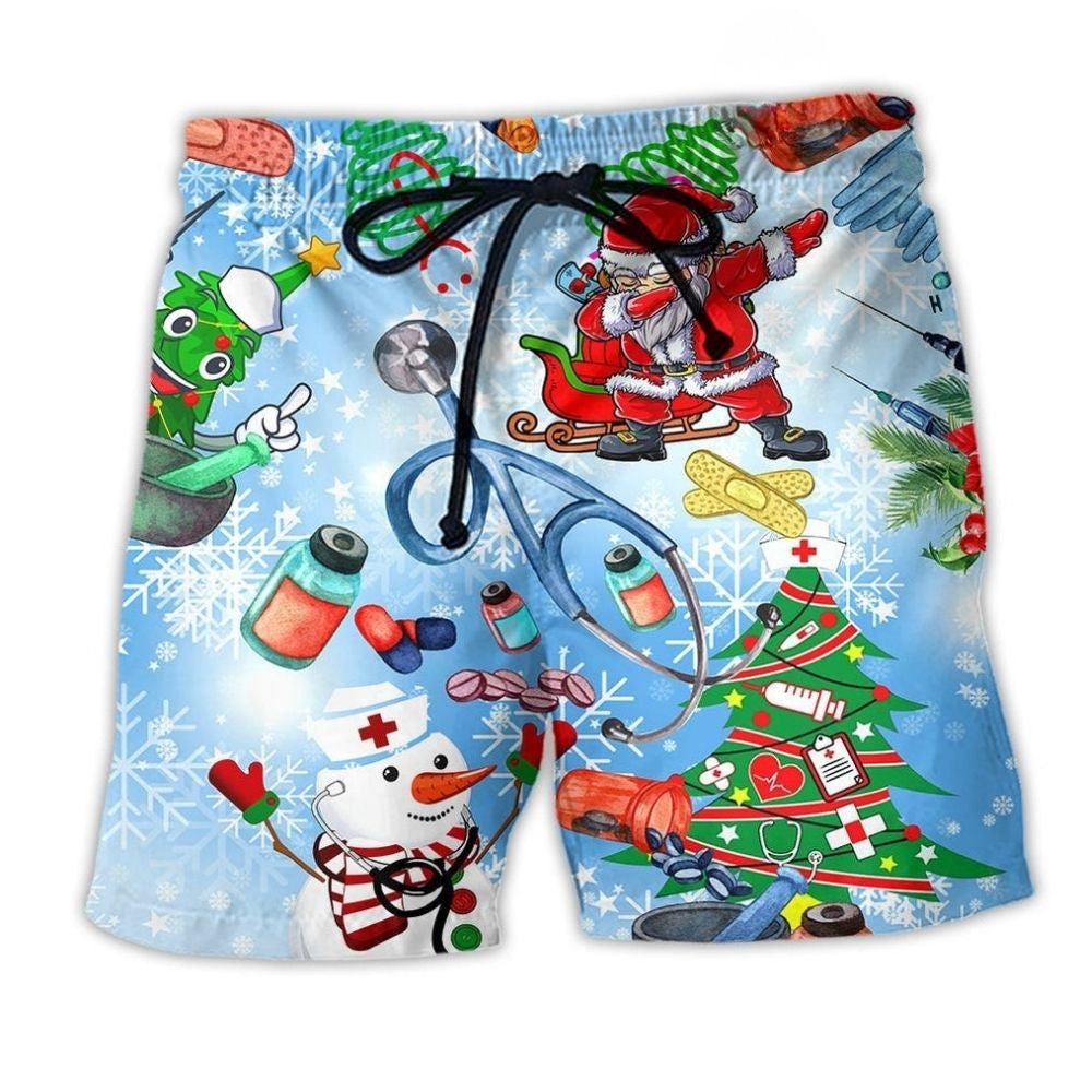 Nurse Christmas Holiday Beach Shorts For Tropical Holidays And Everyday Comfort