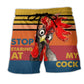 Rooster Farm Humor Bold Attitude Beach Shorts Pattern View For Vacation Travel And Outdoor Fun