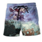 Christmas Santa Dark Fantasy Battle Beach Shorts For Resort Travel And Thoughtful Summer Gifting