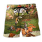 Fox Hunting Weekend Beach Shorts For Coastal Road Trips And Weekend Casual Style