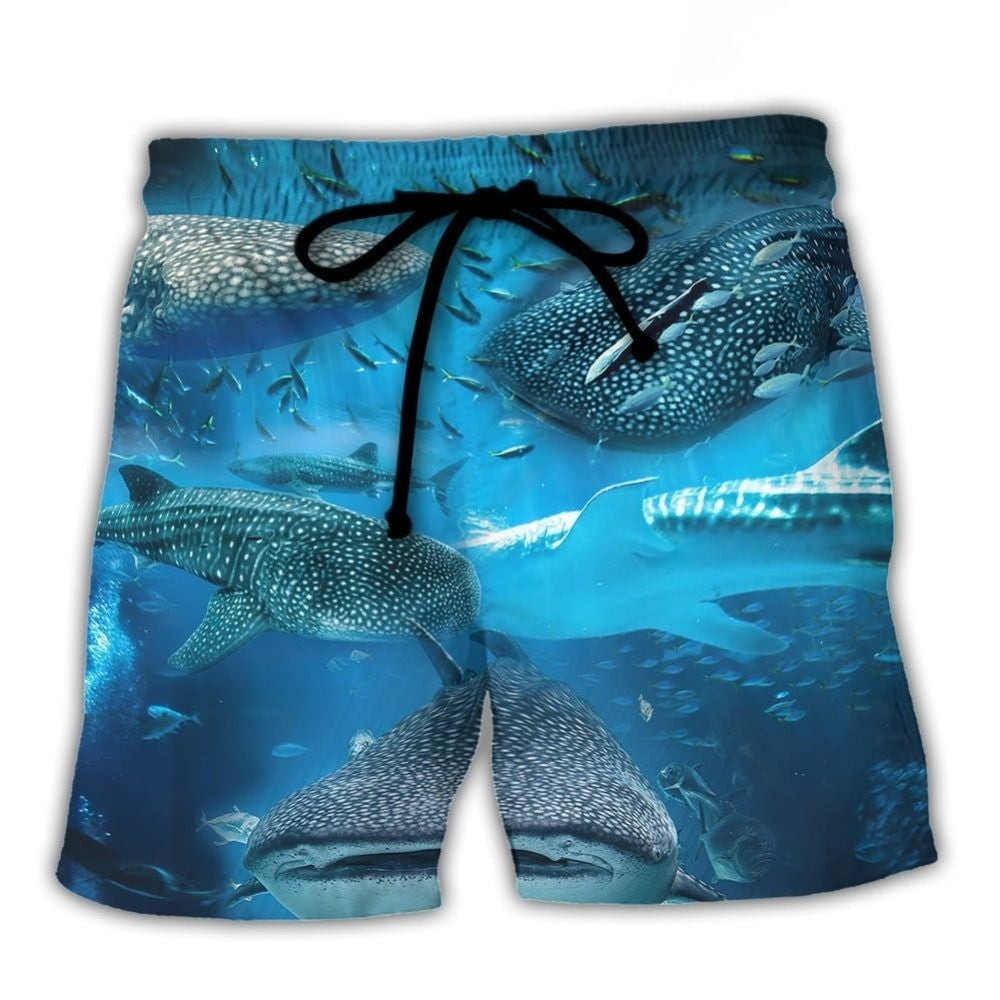 Whale Shark Ocean Adventure Beach Shorts Pattern Detail For Sunny Outdoor Activities