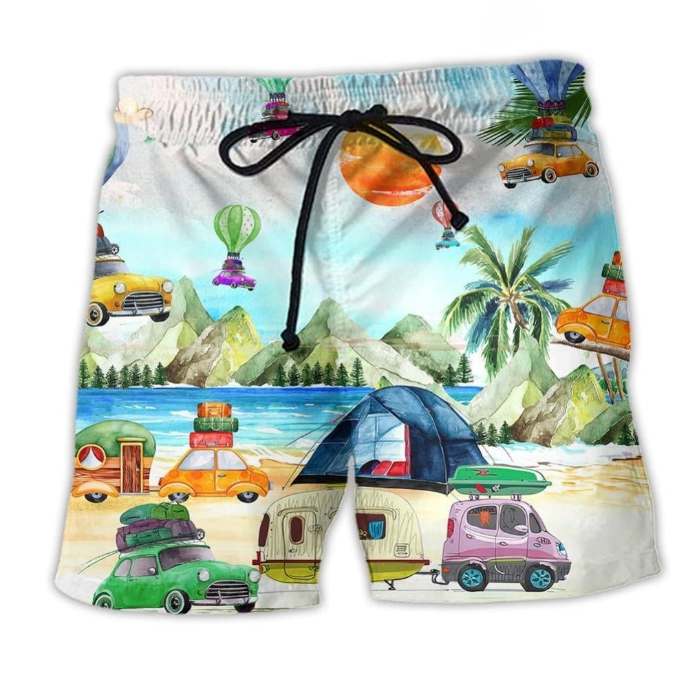 Camping Get Playful Adventure Beach Shorts For Poolside Relaxation And Summer Adventures