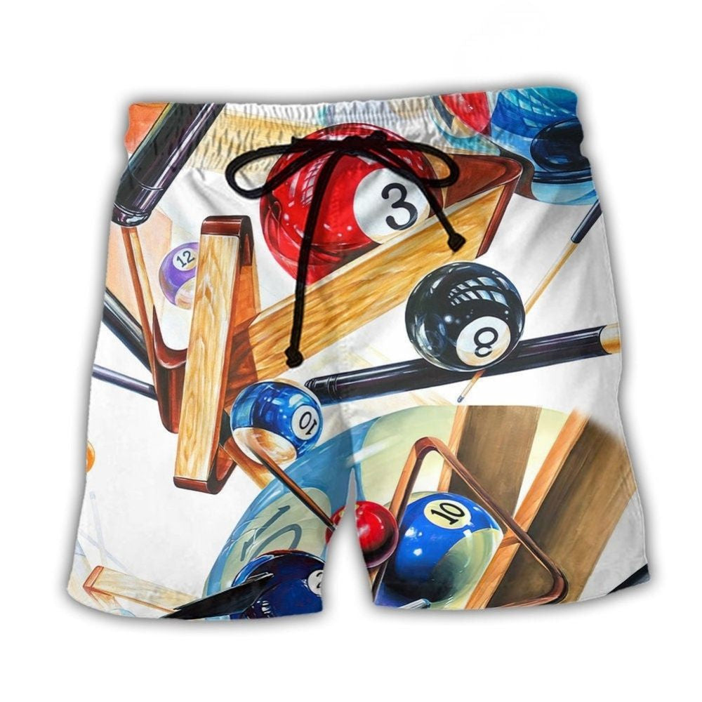 Billiard Pool Playing Games Beach Shorts For Beach Trips And Relaxed Vacation Styling