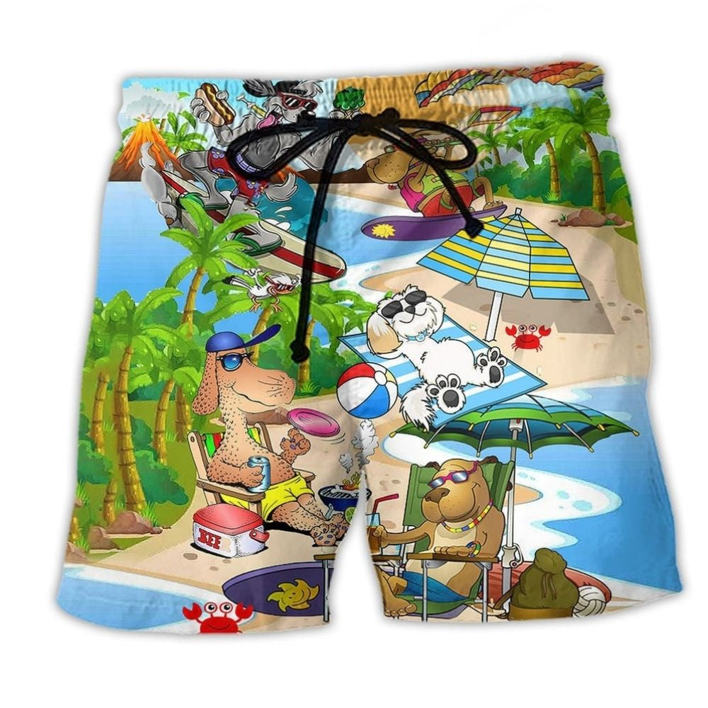 Playful Puppy Beach Shorts For Outdoor Adventures And Comfortable Daily Wear