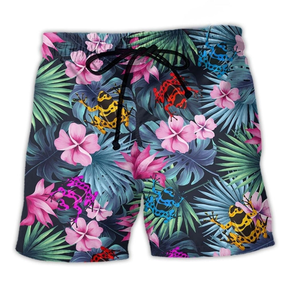 Tropical Frog Summer Beach Shorts For Island Escapes And Weekend Casual Style