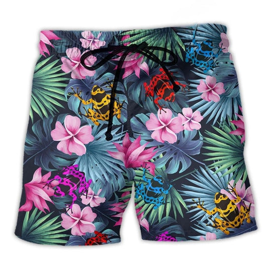 Tropical Frog Summer Beach Shorts For Island Escapes And Weekend Casual Style