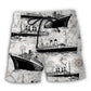 Retro Cruising Sea Map Adventure Beach Shorts Pattern Detail For Sunny Outdoor Activities
