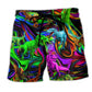 Dinosaur Neon Light Beach Shorts For Tropical Holidays And Everyday Comfort