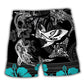Blue Ocean Shark Pattern Beach Shorts Design View For Poolside Relaxation And Holiday Trips
