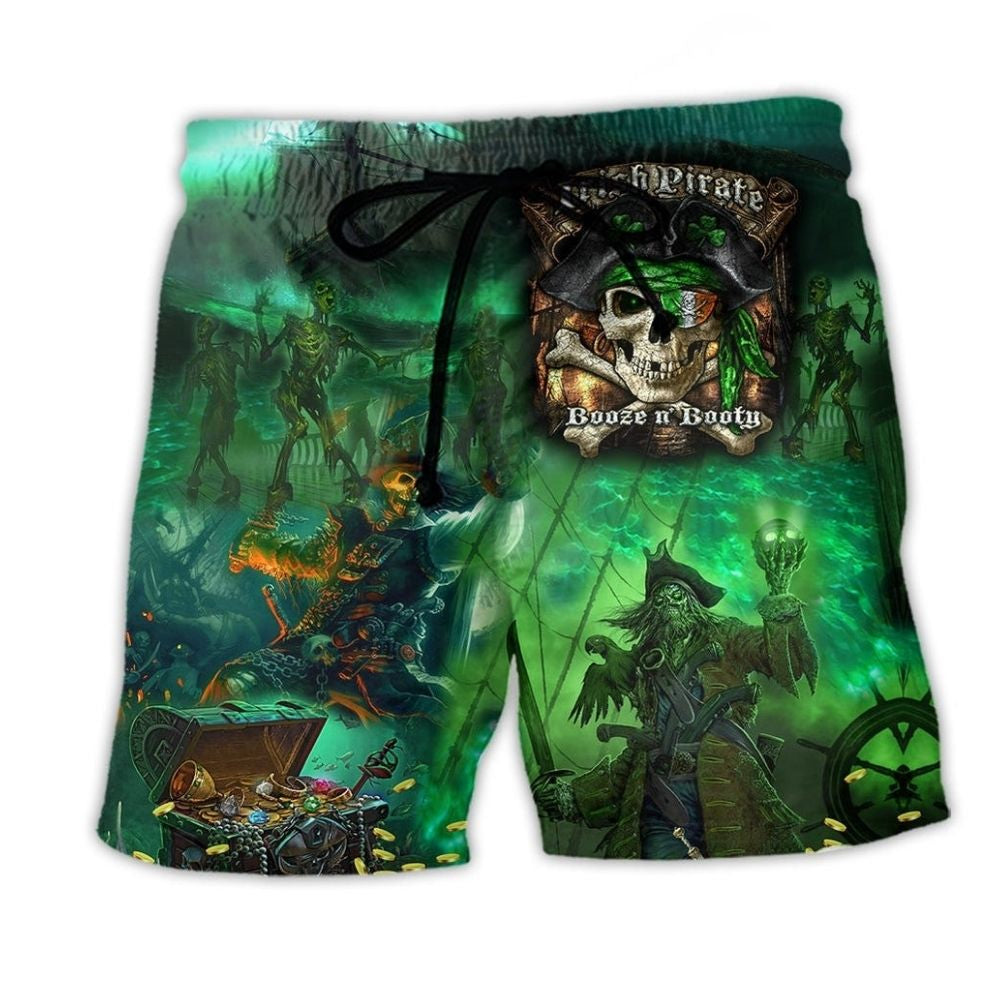Irish Pirate Celebration Beach Shorts For Coastal Adventures And Flexible Everyday Wear