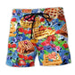 Pancake Strawberry Blueberry Food Beach Shorts For Holiday Cruises And Casual Outdoor Comfort
