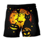 Halloween Cat Pumpkin Beach Shorts For Sunny Day Getaways And Lightweight Summer Style