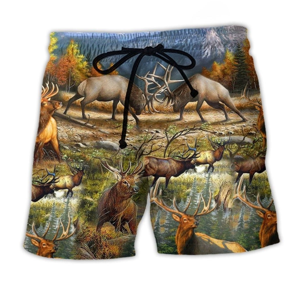 Deer Wild Nature Adventure Beach Shorts For Warm Weather Outings And Bright Summer Outfits