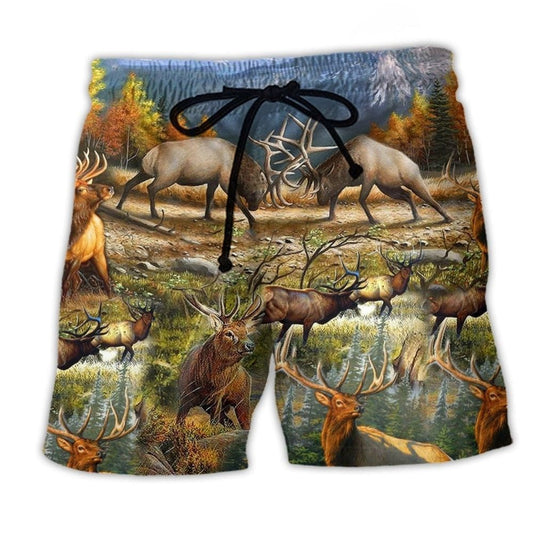 Deer Wild Nature Adventure Beach Shorts For Warm Weather Outings And Bright Summer Outfits