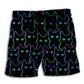 Cute Cat Minimal Fun Beach Shorts Design Detail For Weekend Getaways And Beach Days