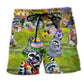 Raccoon Egg Beach Shorts For Seaside Travel And Bright Summer Outfits