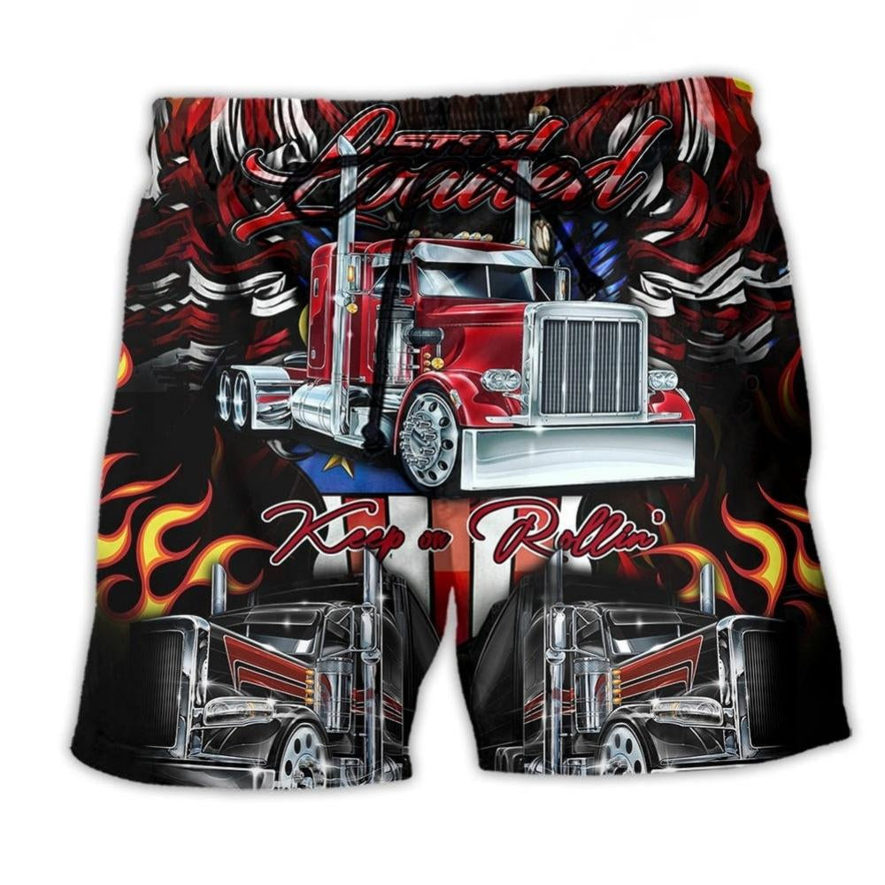 Truck Keep On Rolling Power Beach Shorts For Poolside Relaxation And Summer Adventures
