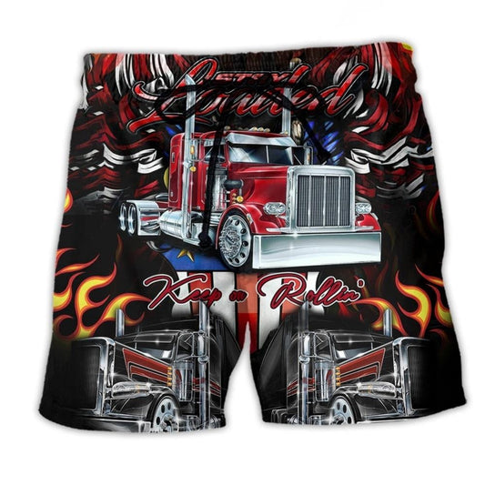 Truck Keep On Rolling Power Beach Shorts For Poolside Relaxation And Summer Adventures