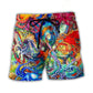 Octopus Lover Colorful Fantasy Beach Shorts Pattern View For Vacation Travel And Outdoor Fun